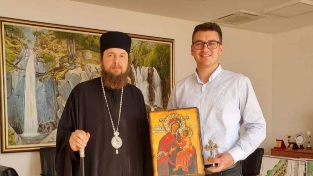 Градоначалникот на Ново Село, Божинов се сретна со Неговото преосвештенство Викарниот епископ Јаков Стобиски